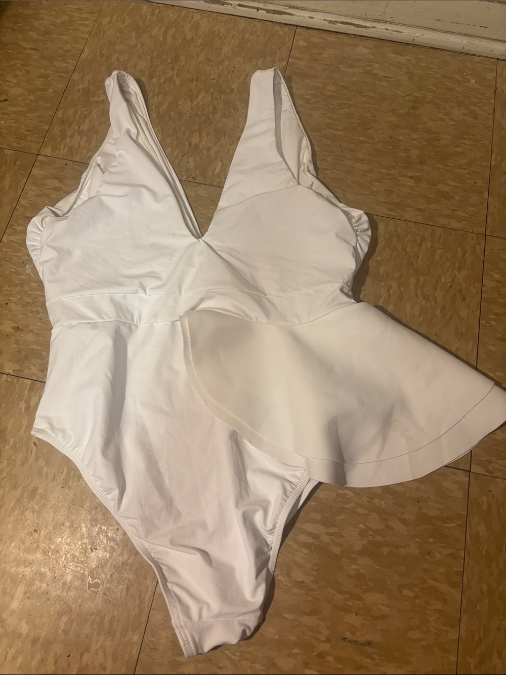 Eloquii White One-Piece Swimsuit with Skirt